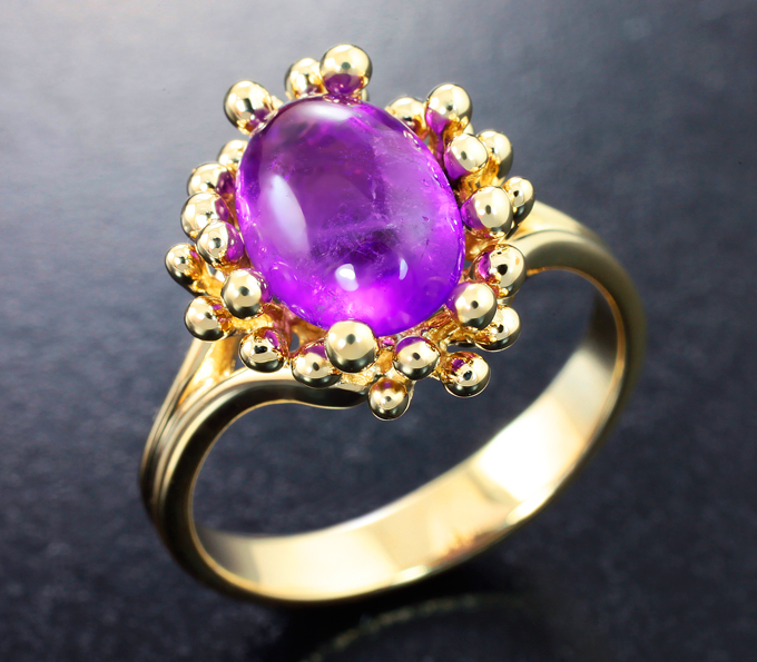 Золото Кольцо с хакманитом топового цвета 1,53 карата