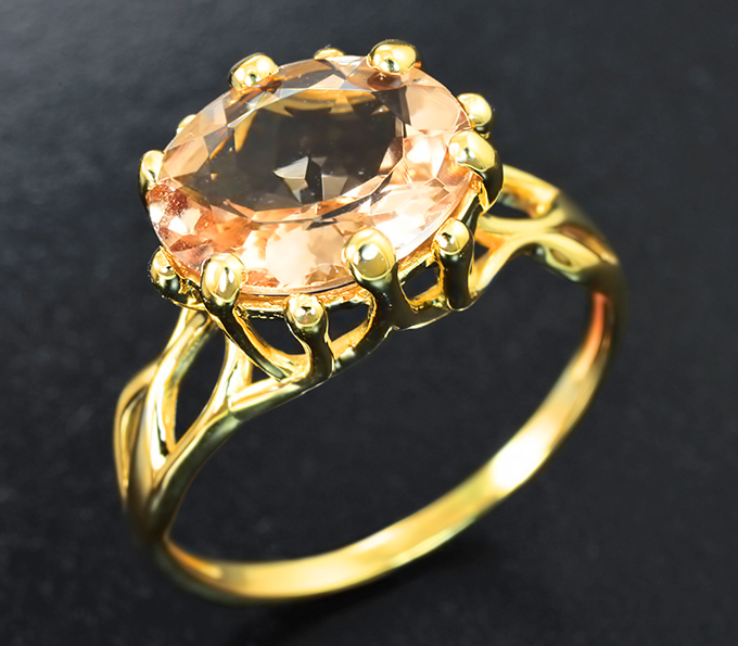 Золото Кольцо с морганитом 2,53 карата