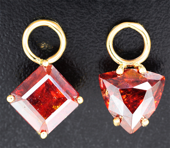 Золото Подвесы для серег со сфалеритами 5,35 карата