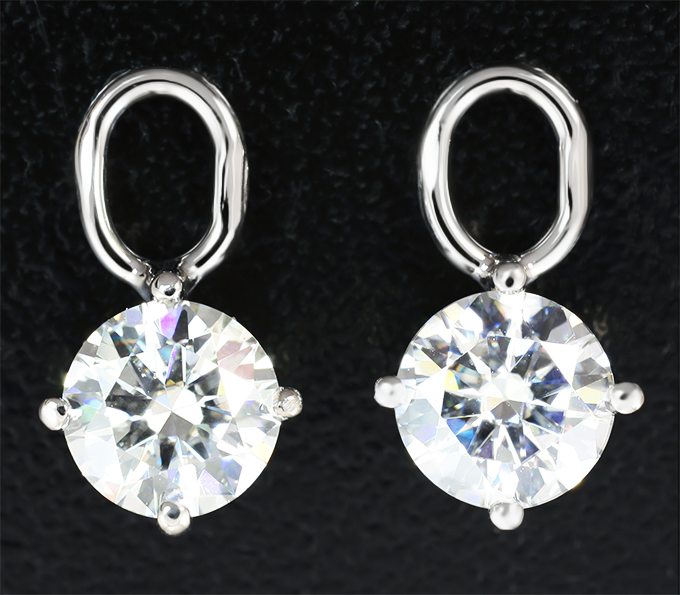 Золото Подвесы для серег с муассанитами 1,4 карата