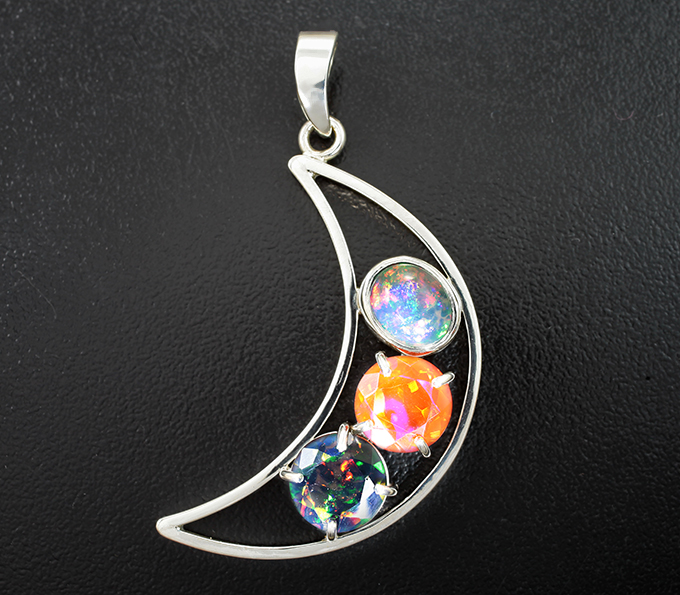 Серебро 925 Кулон с эфиопскими опалами 4,01 карата