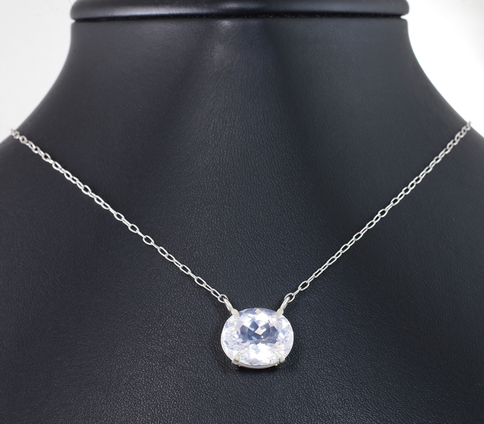 Серебро 925 Колье с пастельно-лавандовым кварцем 10,6 карата