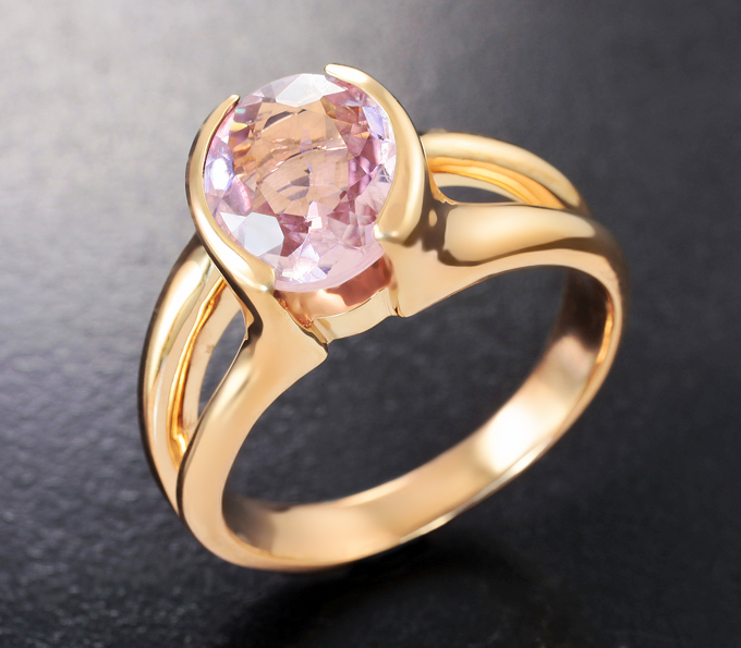 Серебро 925 Кольцо с пурпурно-розовым турмалином 2,14 карата