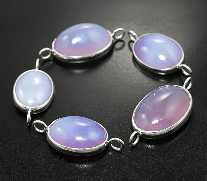 Серебро 925 Комплект с кабошонами лавандового халцедона