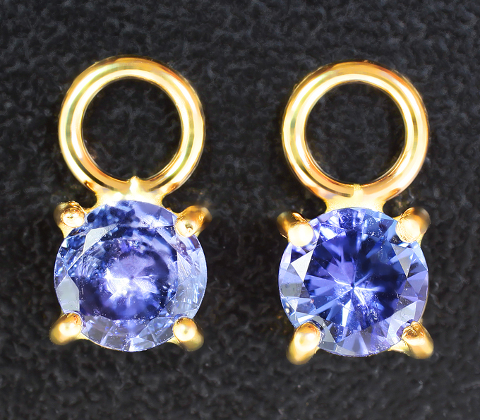 Золото Подвесы для серег с танзанитами 1,01 карата