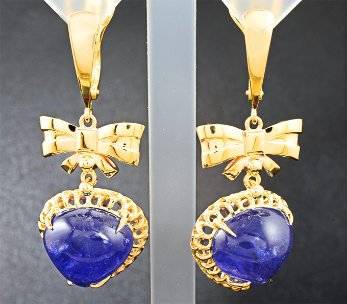 Золото Серьги с танзанитами 35,32 карата