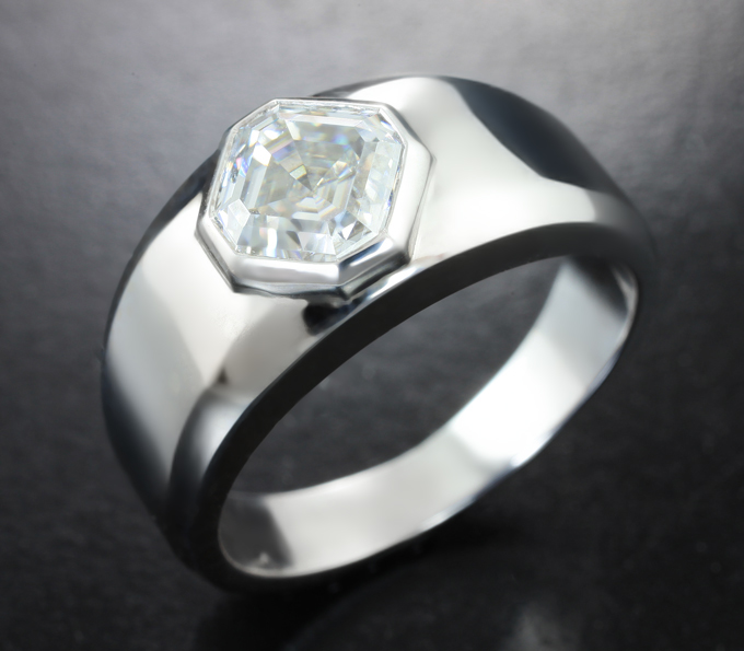 Золото Кольцо с муассанитом топовой огранки 1,51 карата