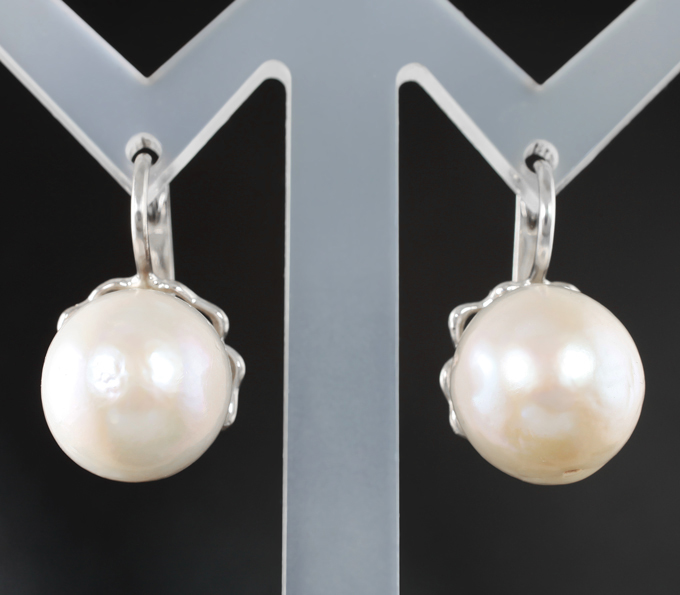 Золото Серьги с жемчугом барокко 33,78 карата