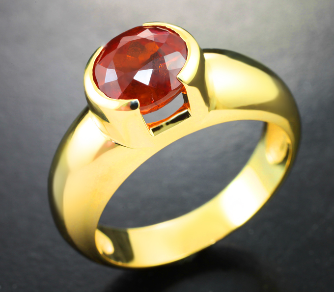 Золото Кольцо со спессартином 3,67 карата