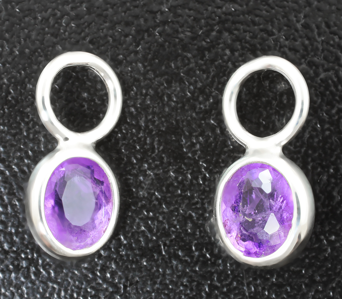 Серебро 925 Подвесы для серег с редкими ограненными лавандовыми хакманитами 1,3 карата