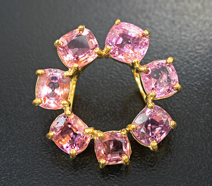 Серебро 925 Кулон с «неоновыми» полихромными шпинелями 8,95 карата