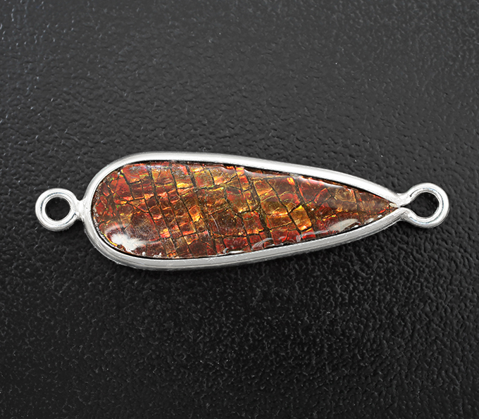 Серебро 925 Звено для браслета с аммолитом аммонита 4,45 карата