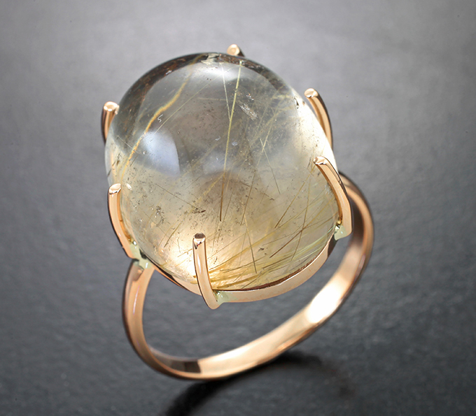 Золото Кольцо с рутиловым кварцем 22,86 карата