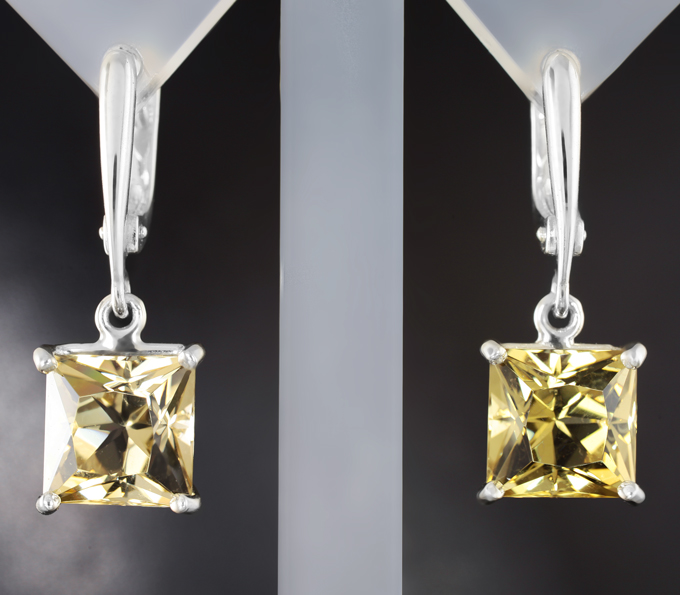 Серебро 925 Серьги с цитринами 9,5 карата