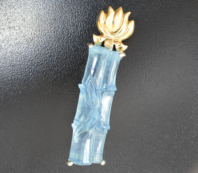 Серебро 925 Брошь/кулон с аквамарином 36,38 карата