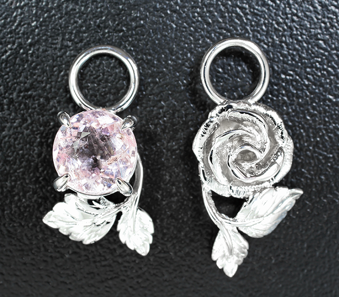 Золото Подвесы для серег с морганитом 2,26 карата