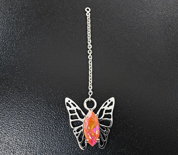 Золото Подвеска для пусеты с ограненным эфиопским опалом 1,49 карата