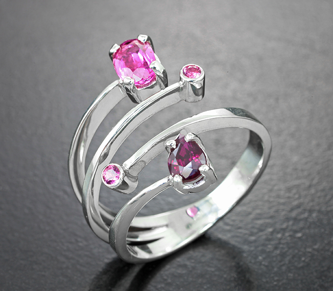 Серебро 925 Кольцо с рубинами 1,12 карата