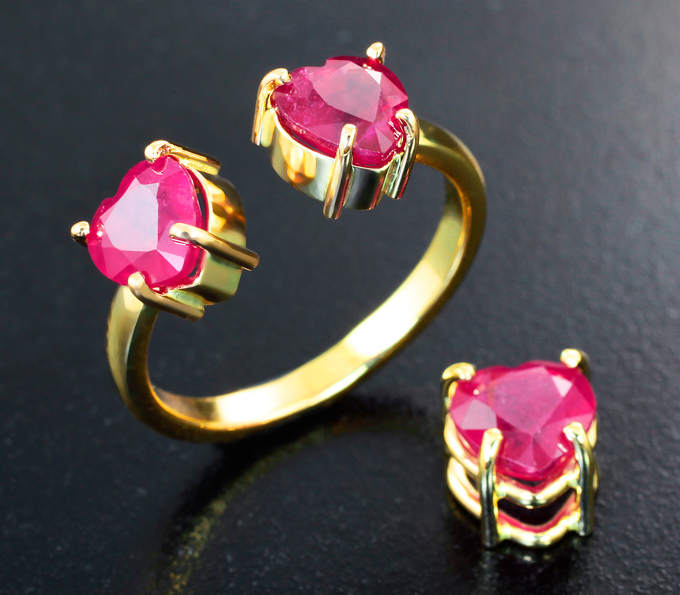 Золото Комплект с рубинами 4,21 карата