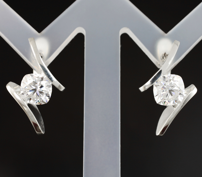 Серебро 925 Серьги с муассанитами топовой огранки 2,79 карата