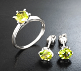 Комплект с перидотами высокой чистоты 3,53 карата