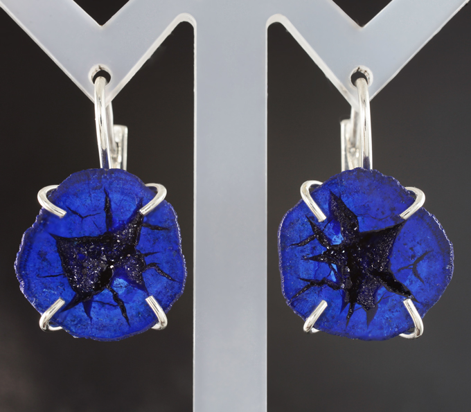 Серебро 925 Серьги с азуритом 38,34 карата