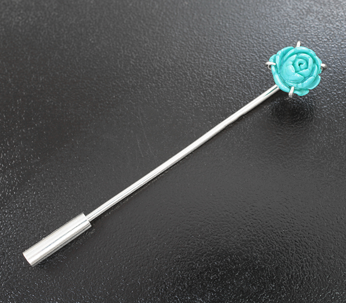 Серебро 925 Брошь с резной армянской бирюзой 3,64 карата