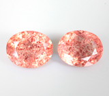Пара земляничного кварца 5,23 карата