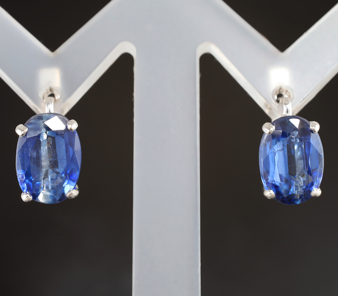 Золото Серьги с крупными кианитами 6,44 карата