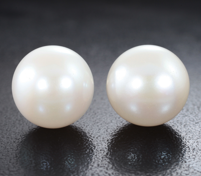 Серебро 925 Пусеты с морским жемчугом 21,23 карата