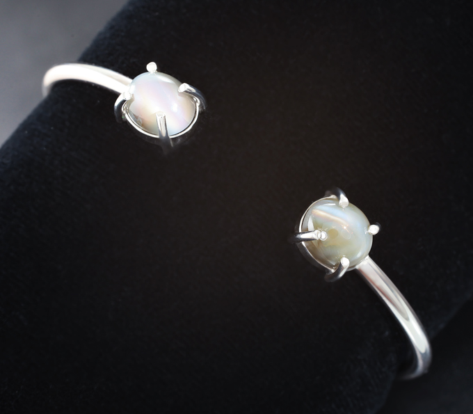 Серебро 925 Браслет с хризобериллами с эффектом «кошачьего глаза» 6,48 карата