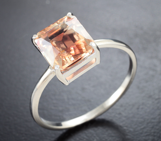 Серебро 925 Кольцо с орегонским солнечным камнем высокой чистоты 3,77 карата