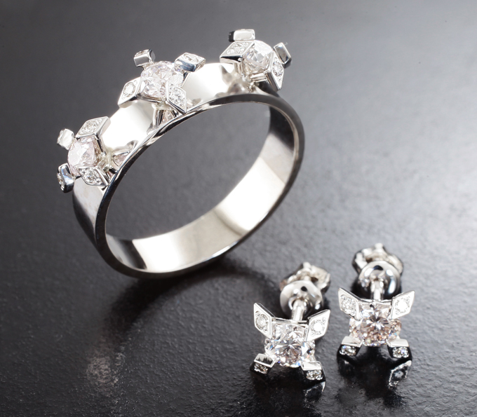 Золото Комплект с бриллиантами 1,1 карата