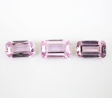 Набор из 3 розовато-пурпурных диаспоров высокой чистоты 3,06 карата