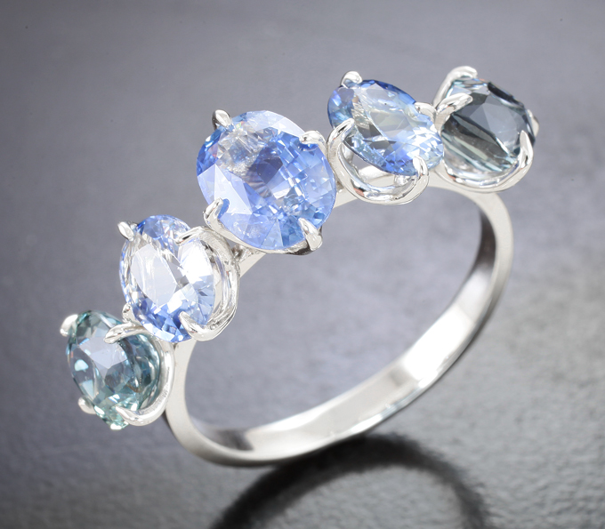 Серебро 925 Кольцо с сапфирами 6 карат