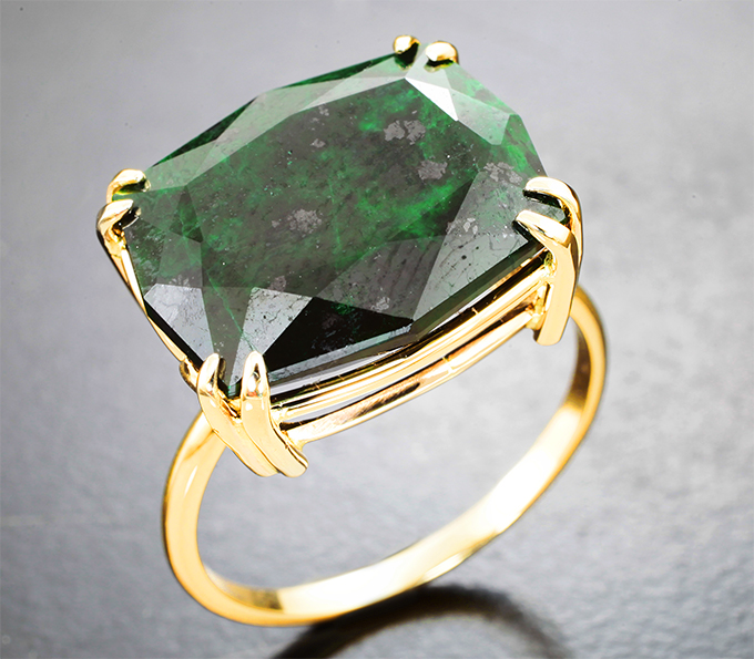 Золото Кольцо с крупным мау-сит-ситом 12,43 карата