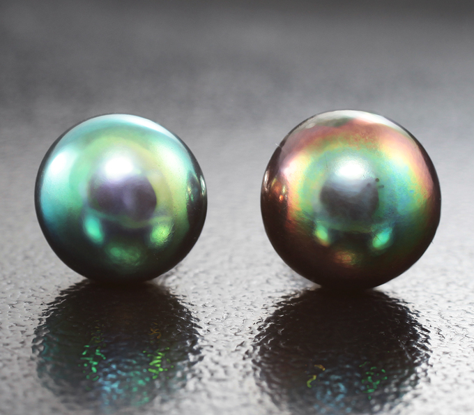 Серебро 925 Пусеты с цветным морским жемчугом 5,43 карата