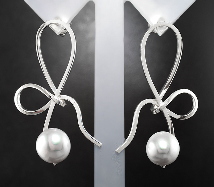 Серебро 925 Серьги с морским жемчугом 7,67 карата