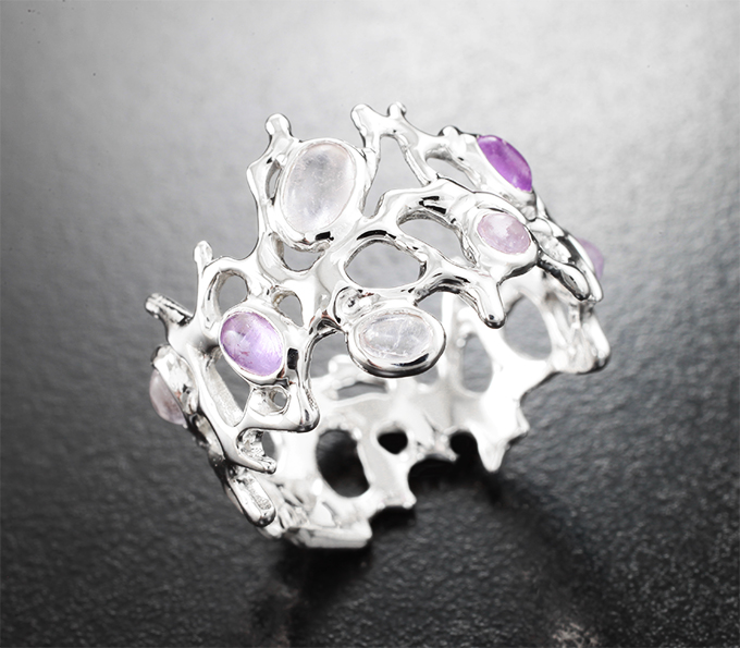 Золото Кольцо с хакманитами 0,83 карата