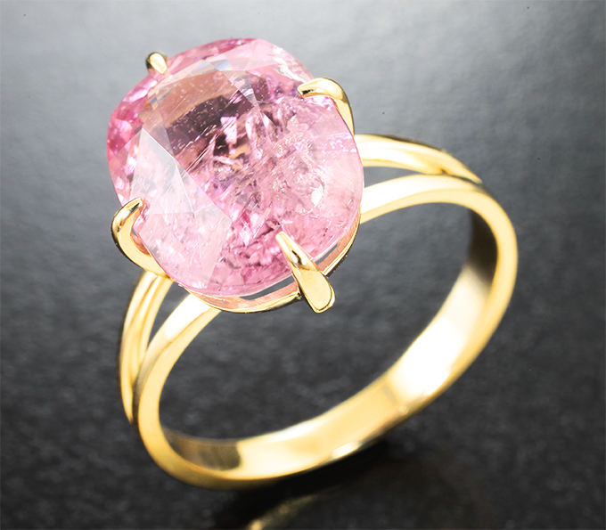 Золото Кольцо с розовым турмалином 5,48 карата