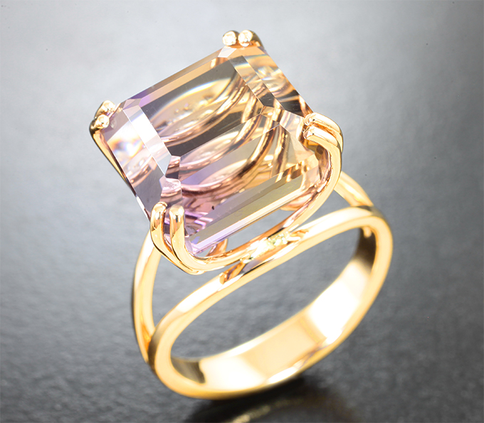 Золото Кольцо с аметрином 13,83 карата