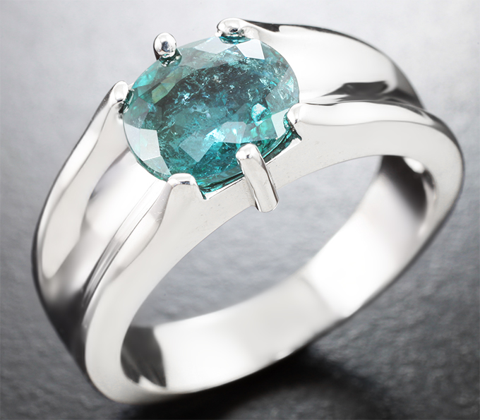 Серебро 925 Кольцо с индиголит турмалином 1,81 карата