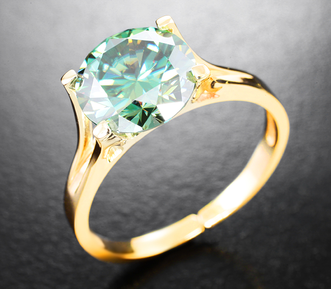 Золото Кольцо с муассанитом 2,55 карата