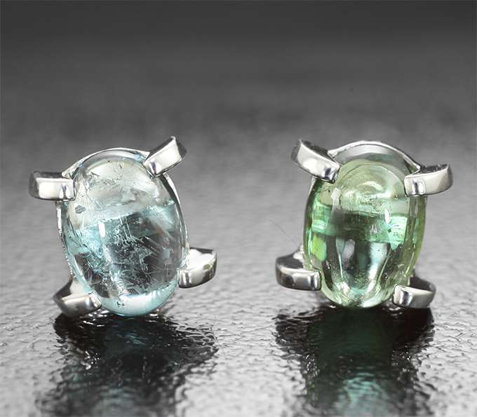 Серебро 925 Пусеты с турмалинами 1,75 карата