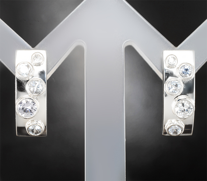 Серебро 925 Серьги с лейкосапфирами 1,05 карата