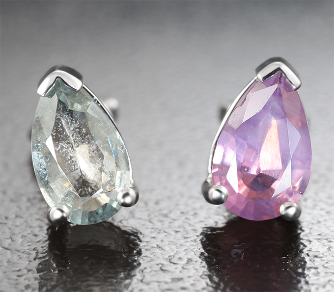 Золото Пусеты с сапфирами 1,13 карата