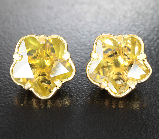 Серебро 925 Пуговицы с цитринами авторской огранки 8,25 карата