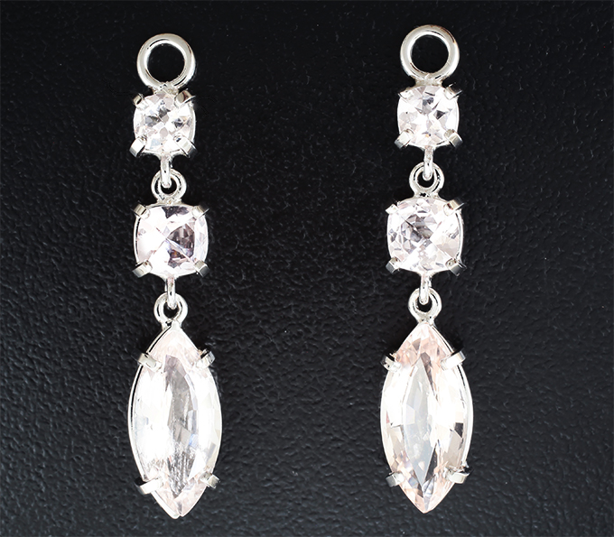 Золото Подвесы для серег с морганитами 5,62 карата