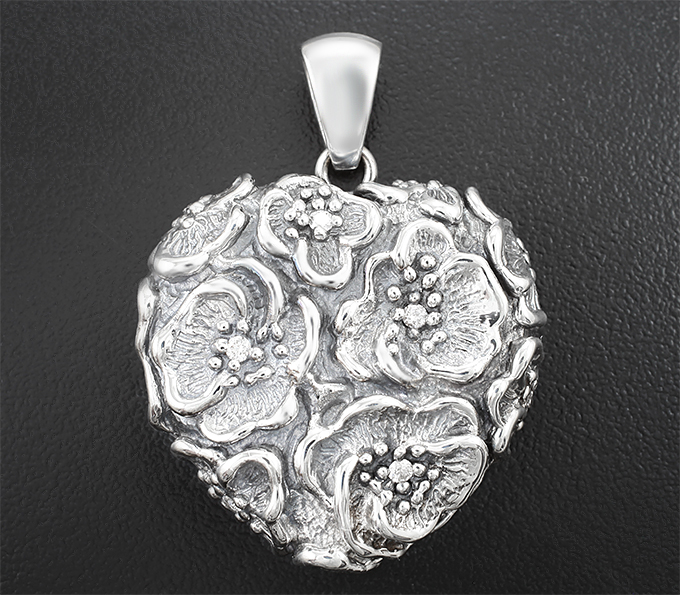 Серебро 925 Кулон с бриллиантами