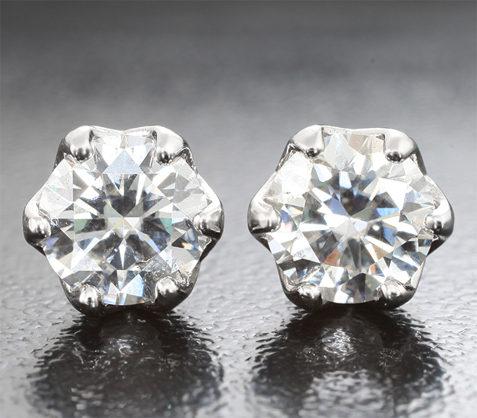 Серебро 925 Пусеты с муассанитами 1,54 карата